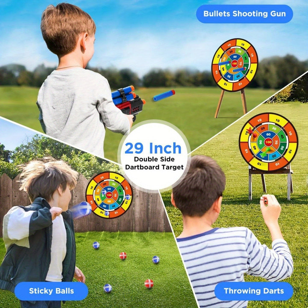 2-Pack Kids Bow & Arrow Archery Toy Set - Light-Up, Suction Cup Arrows, 29" Dart Board, Standing Target, 2 Bows, 2 Quivers, 20 Arrows - Indoor & Outdoor - Boys & Girls Ages 3+