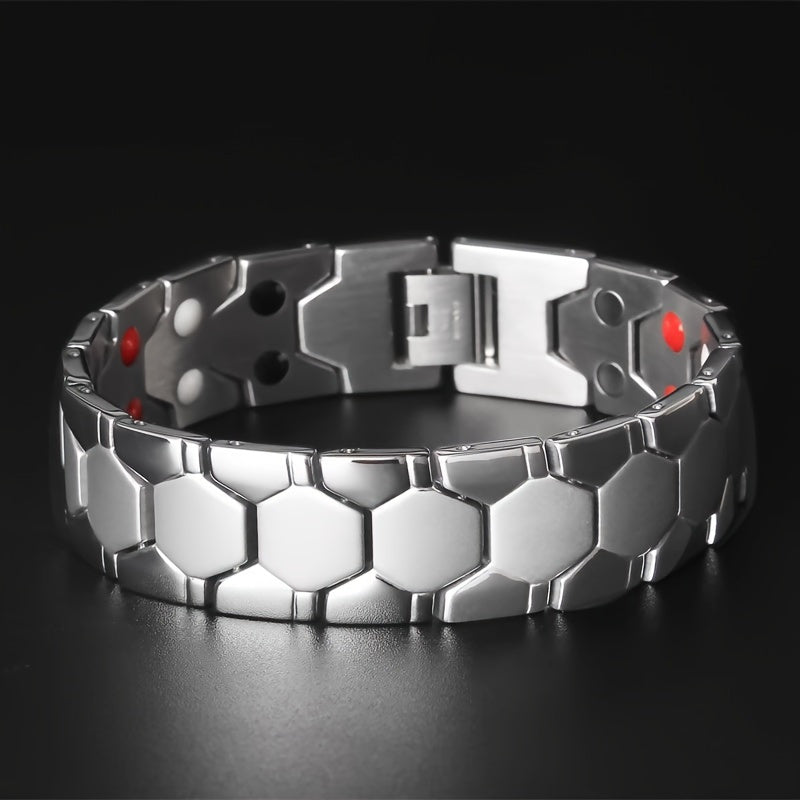 Men's Titanium Steel Spherical Magnetic Bracelet – Stylish Minimalist Wristband for Men, Perfect Father's Day Gift in Black, Silver, and Gold