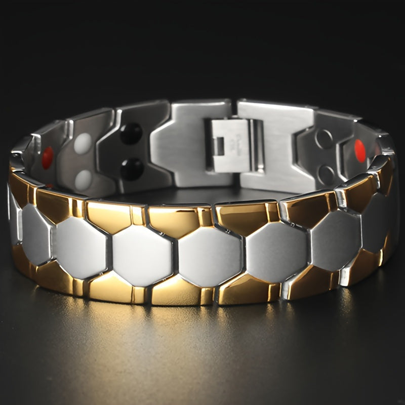 Men's Titanium Steel Spherical Magnetic Bracelet – Stylish Minimalist Wristband for Men, Perfect Father's Day Gift in Black, Silver, and Gold
