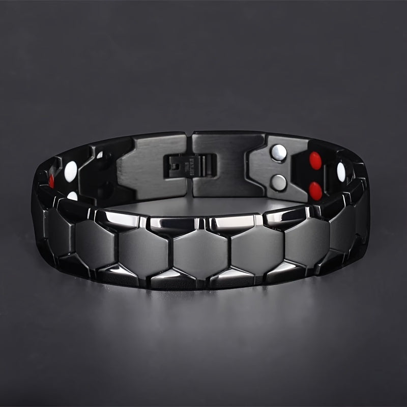 Men's Titanium Steel Spherical Magnetic Bracelet – Stylish Minimalist Wristband for Men, Perfect Father's Day Gift in Black, Silver, and Gold