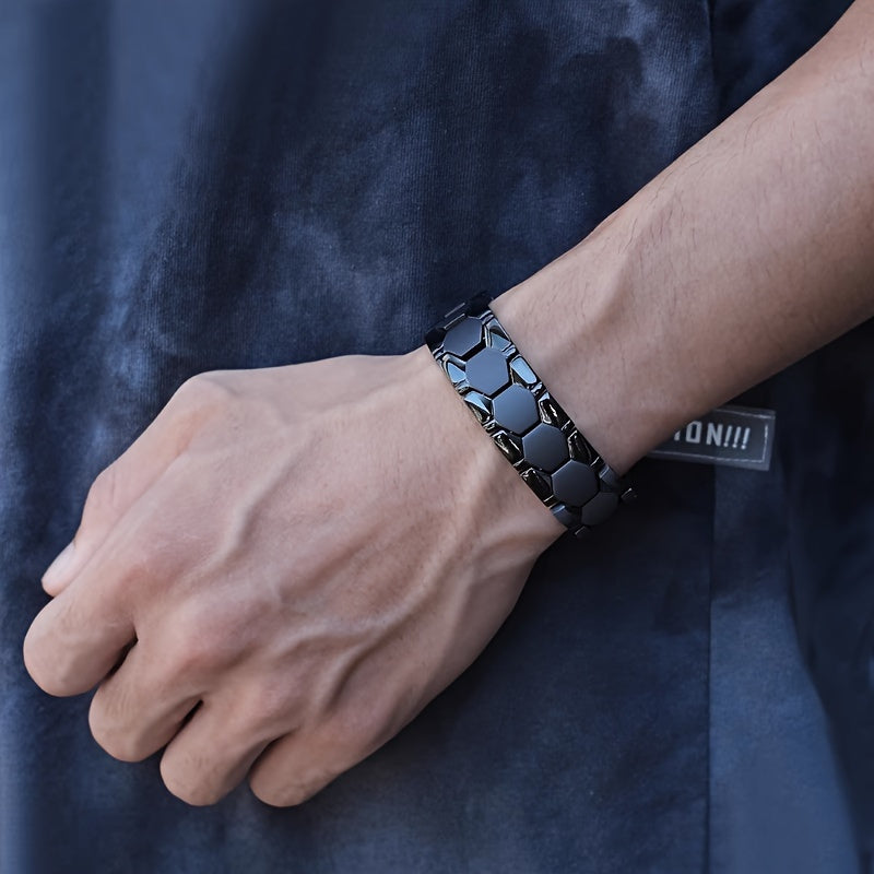 Men's Titanium Steel Spherical Magnetic Bracelet – Stylish Minimalist Wristband for Men, Perfect Father's Day Gift in Black, Silver, and Gold