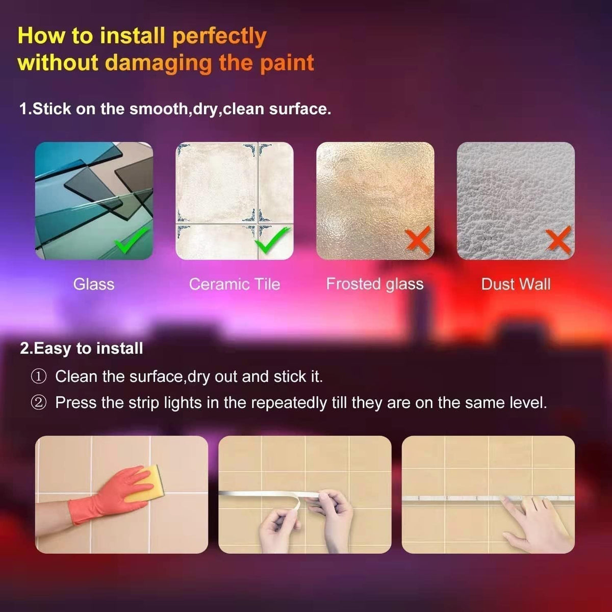 RGB LED Strip Lights Music Sync, 25FT 50FT 60FT 65FT 100FT Color Changing LED Lights with Remote & Smart APP Control, USB Powered, for Bedroom, Gaming Room, Party, Halloween, Christmas, and Home Decoration