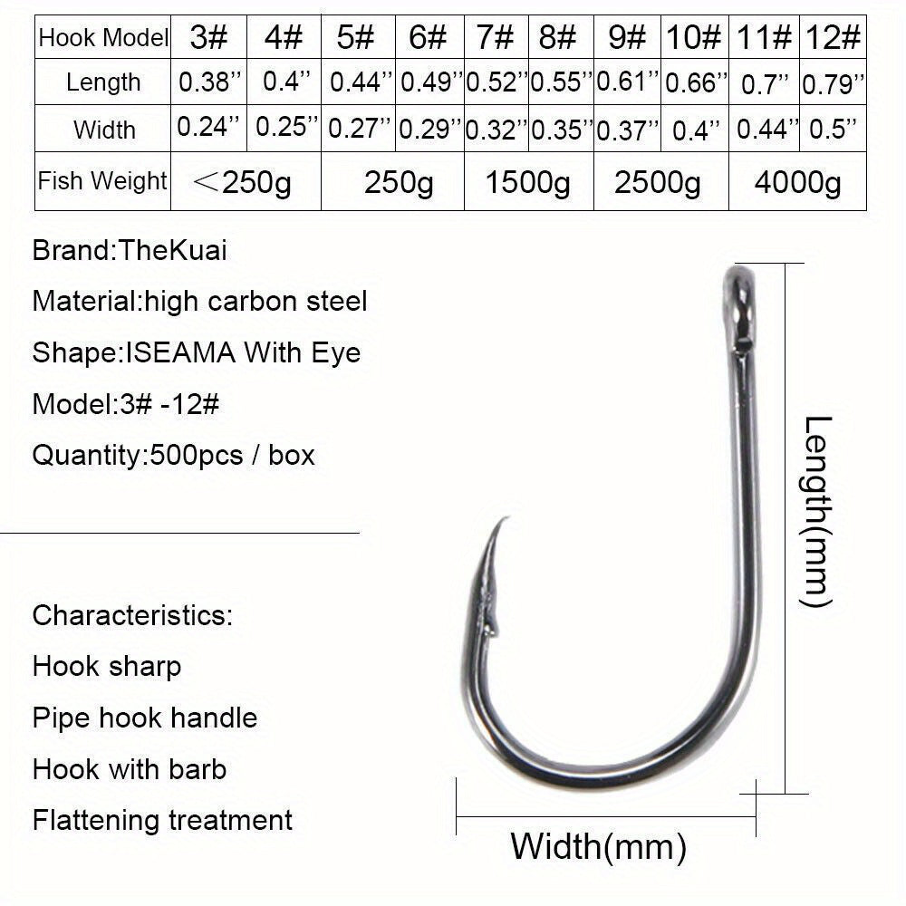 1000pcs Fish Hooks Assorted Sizes #3-#12 Carbon Steel Sharp Barbed Hooks with Portable Storage Box, Freshwater & Saltwater Fishing Gear for Bass, Trout, and Carp – Black & Silver