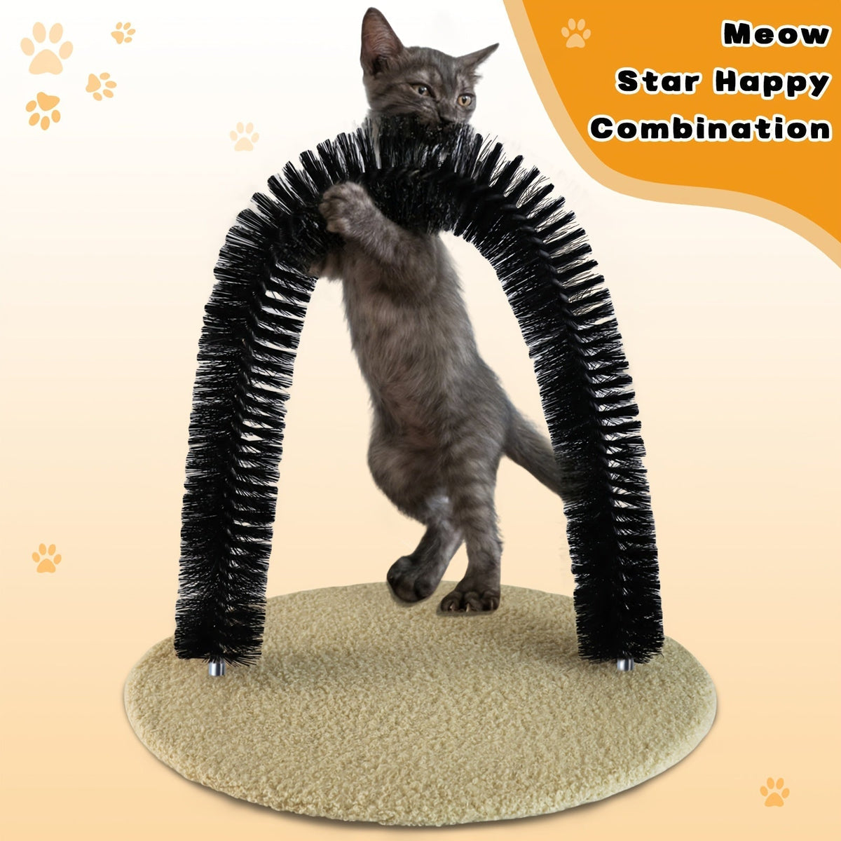 猫咪拱形按摩自嗨抓板——室内猫咪互动按摩刷，缓解掉毛与压力，磨爪拱门