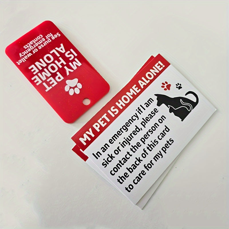 Pet Emergency Alert Card & Acrylic Keychain Set – Includes Vet and Contact Info – Safety ID for Solo Pet Owners, Seniors, and Outdoor Enthusiasts