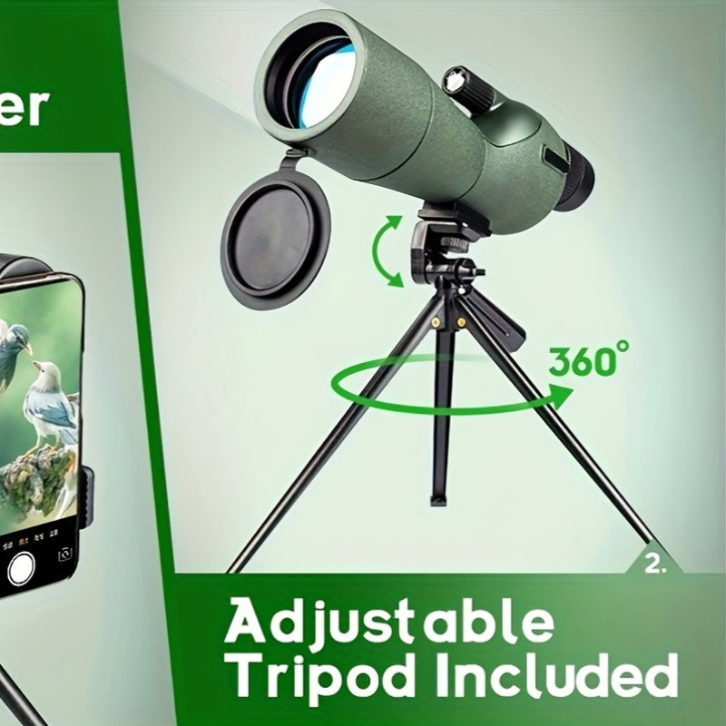 25-75x60 Spotting Scope with Tripod, Carrying Bag & Smartphone Adapter - For Target Shooting, Hunting, Bird Watching & Wildlife Viewing - Green, Black & Pro Models