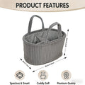 Foldable Multi-Pocket Diaper Bag & Storage Basket, Large Capacity Nursery Organizer with Compartments & Dividers for Clothes Toys & Outings, Corduroy Styles in Gray White & Brown