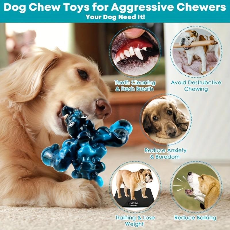 Indestructible Crocodile Dog Chew Toy – Durable Nylon & Rubber Squeaky Chew for Aggressive Chewers 20-100 lbs, Milk Flavor, Teeth Cleaning Bumpy Texture, for Large, Medium & Small Dogs