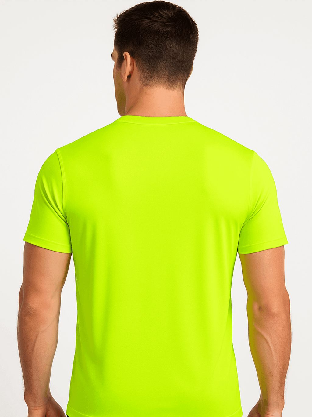 5-Pack Men's UPF 50+ Safety Work Shirts – Quick-Dry Breathable Performance Tees for Outdoor Jobs, Fluorescent Yellow High-Visibility, S-XXXL, Gift for Dad