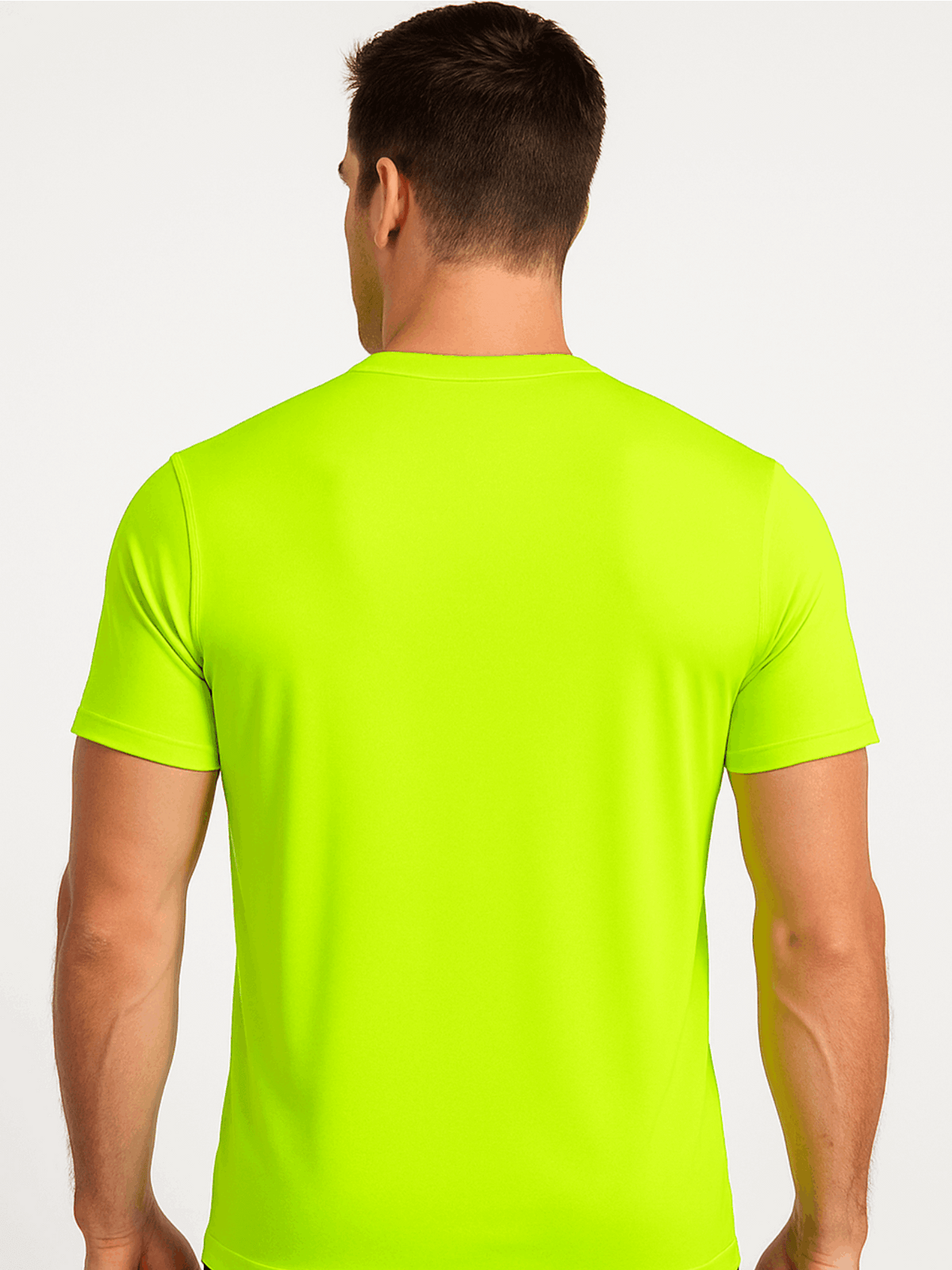 5-Pack Men's UPF 50+ Safety Work Shirts – Quick-Dry Breathable Performance Tees for Outdoor Jobs, Fluorescent Yellow High-Visibility, S-XXXL, Gift for Dad