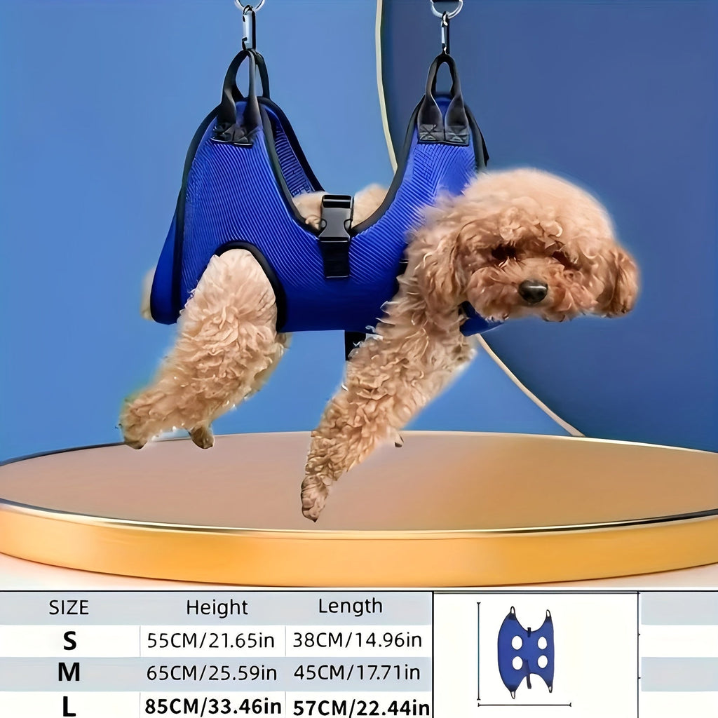 Pet Grooming Hammock for Dogs & Cats - Hanging Restraint Bag for Nail Trimming, Bathing & Ear/Eye Care - Adjustable Cat & Dog Grooming Hammock for Small & Medium Pets (S & L Size)