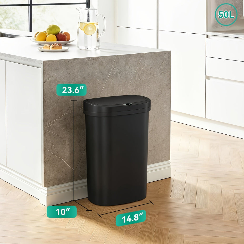 13.21 Gallon Touchless Motion Sensor Trash Bin – Hands-Free Automatic Trash Can for Kitchen Office Bedroom Living Room in 6 Colors