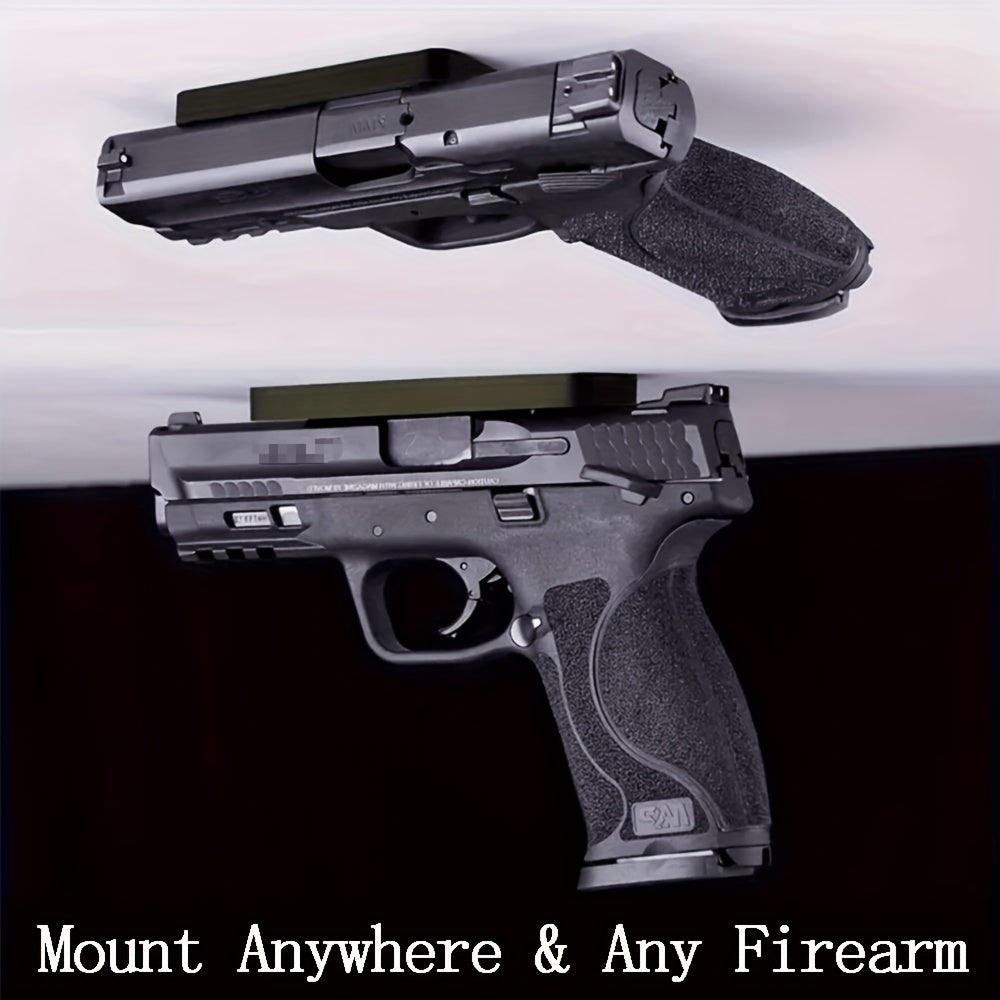 Magnetic Pistol Holster Mount – 30 lbs Rubber Coated Gun Holder for Car, Truck, Home, Wall, and Table, Quick Draw Ready, Won't Scratch Firearm, Strong Double-Sided Tape Included