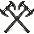 Hand-Forged Dual-Head Camping Axe Set of 2 - High Carbon Steel, Balanced & Portable for Wood Chopping, Trail Clearing & Garden - Gift for Outdoorsmen