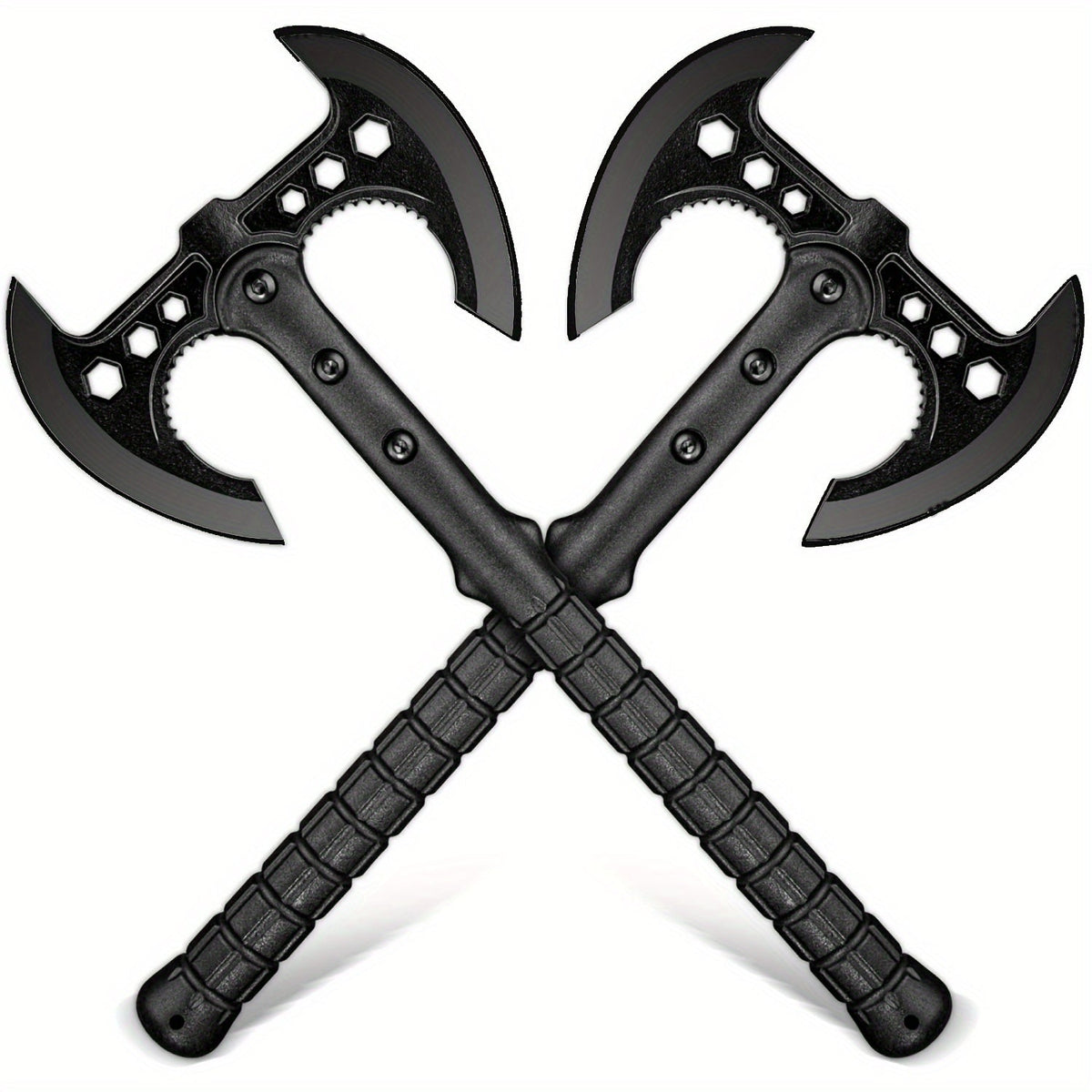 Hand-Forged Dual-Head Camping Axe Set of 2 - High Carbon Steel, Balanced & Portable for Wood Chopping, Trail Clearing & Garden - Gift for Outdoorsmen
