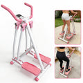 Foldable Air Walk Elliptical Machine Cross Trainer Glider for Full-Body Low-Impact Cardio with LCD Monitor Extended Stride Non-Slip Pedals for Home Gym – Pink