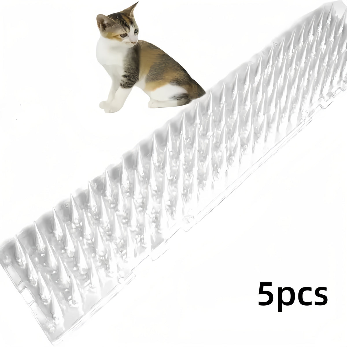 Bird & Cat Repellent Mats 5/10/20 Pack Transparent Spike Mat - Indoor Outdoor Animal Deterrent for Terrace, Garden, Roof, Fence, Courtyard - Easy Install Pet-Safe Repellent for Home, Business, Park