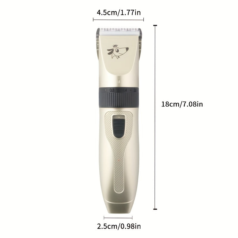 专业宠物美容工具套装，内含X7宠物剪刀 - 适用于浓密毛发的低噪音电推剪，猫狗及各类宠物均可安全使用，全套猫狗毛发美容工具。