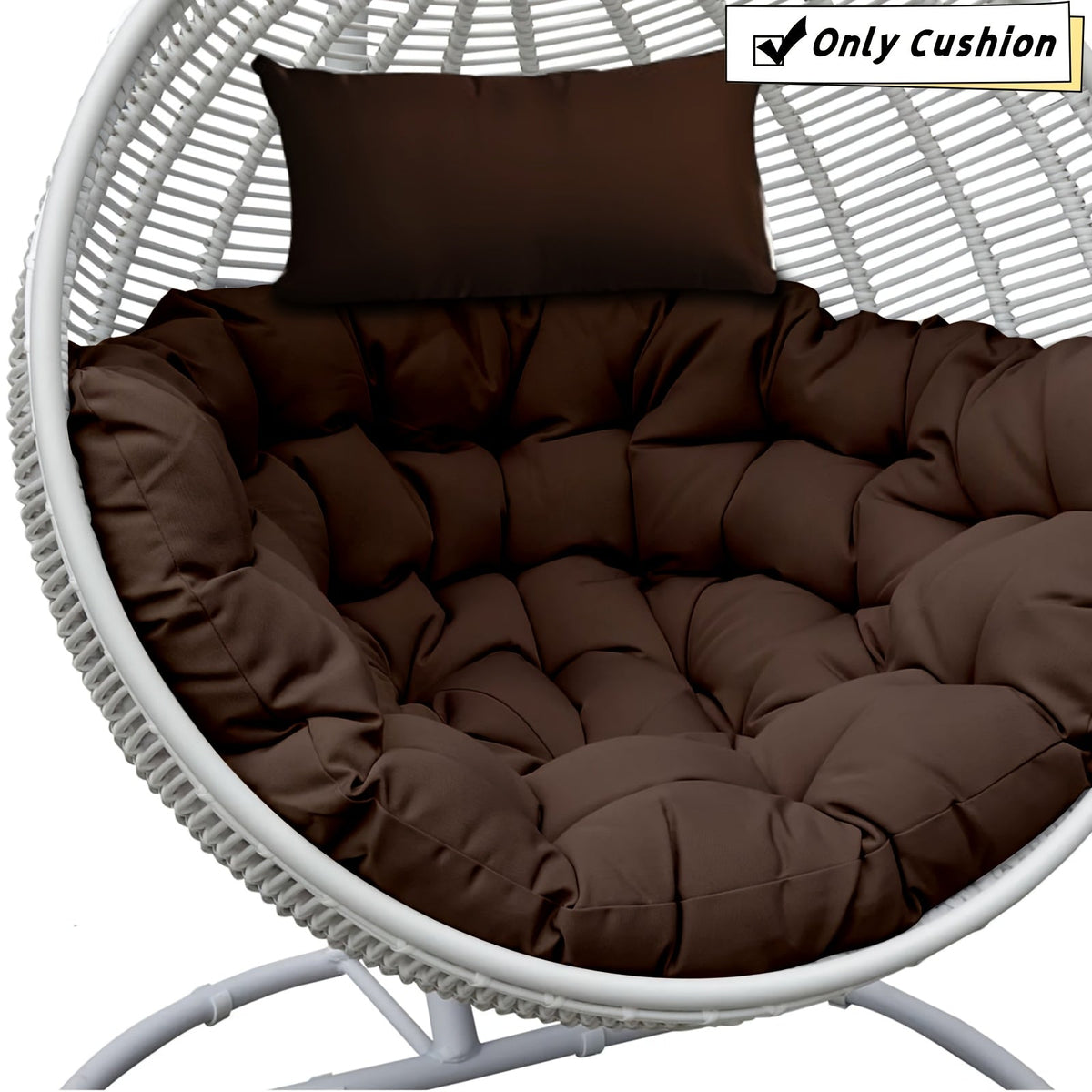 Egg Chair Cushion Only 45 In Thick Swing & Hammock Replacement Pad Water-Resistant 6D PP Cotton Removable Liner with Headrest Indoor & Outdoor Garden Patio – 8 Colors