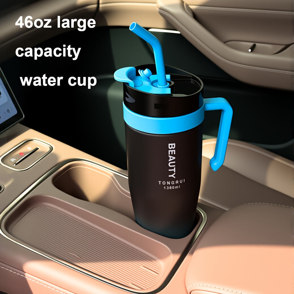 BPA-Free Gradient Water Bottle 5-Piece Set with Straw & Spill-Proof Lid - 46oz, 27oz, & 9oz Leak-Proof Sports Bottles for Gym, Travel, and Outdoor Use