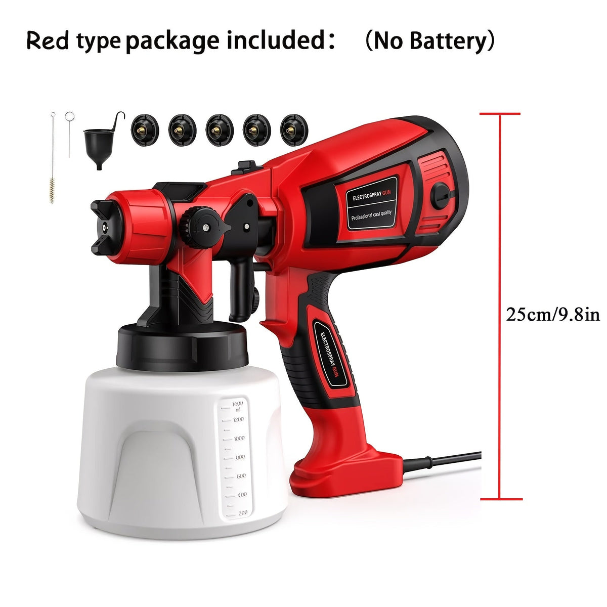 HVLP Electric Paint Sprayer – Airless Spray Gun with 3 Patterns, 27oz Container, Easy Clean for Houses, Furniture, Cabinets, Fences, Walls, Cars & DIY Projects
