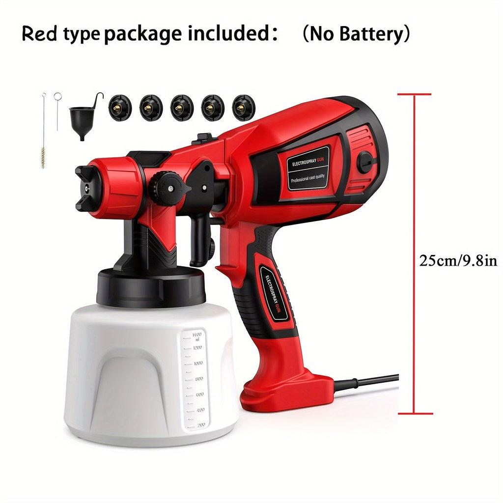 HVLP Electric Paint Sprayer – Airless Spray Gun with 3 Patterns, 27oz Container, Easy Clean for Houses, Furniture, Cabinets, Fences, Walls, Cars & DIY Projects