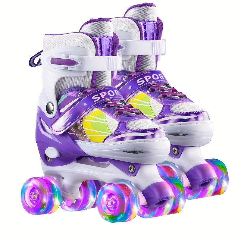 Kids Adjustable Roller Skates, 3 Sizes, Breathable Mesh, Beginner Roller Skates for Children, 6 Colors, Small/Medium/Large, Sizes for Little Kids, Big Kids, and Youth, Boys and Girls, Outdoor and Indoor Skating