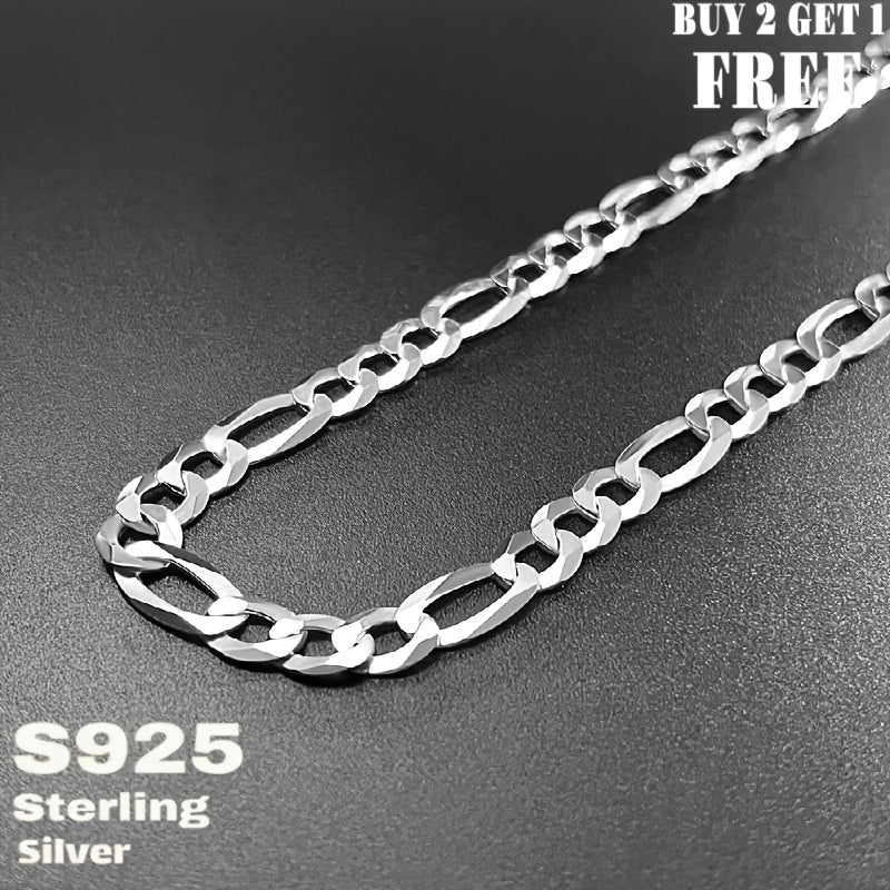 925 Sterling Silver Figaro Chain Necklace – 6mm Wide, 18 to 24 Inches, Unisex for Men & Women, Includes Gift Box – Classic Silver Chain for Everyday Wear & Gifting