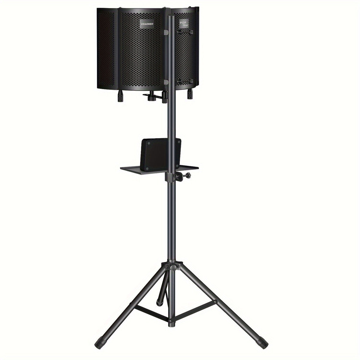 Studio Recording Microphone Isolation Shield with Pop Filter AO-504 + 109PRO Condenser Mic High-Density Acoustic Foam for Vocal Recording Home Studio & Podcasting