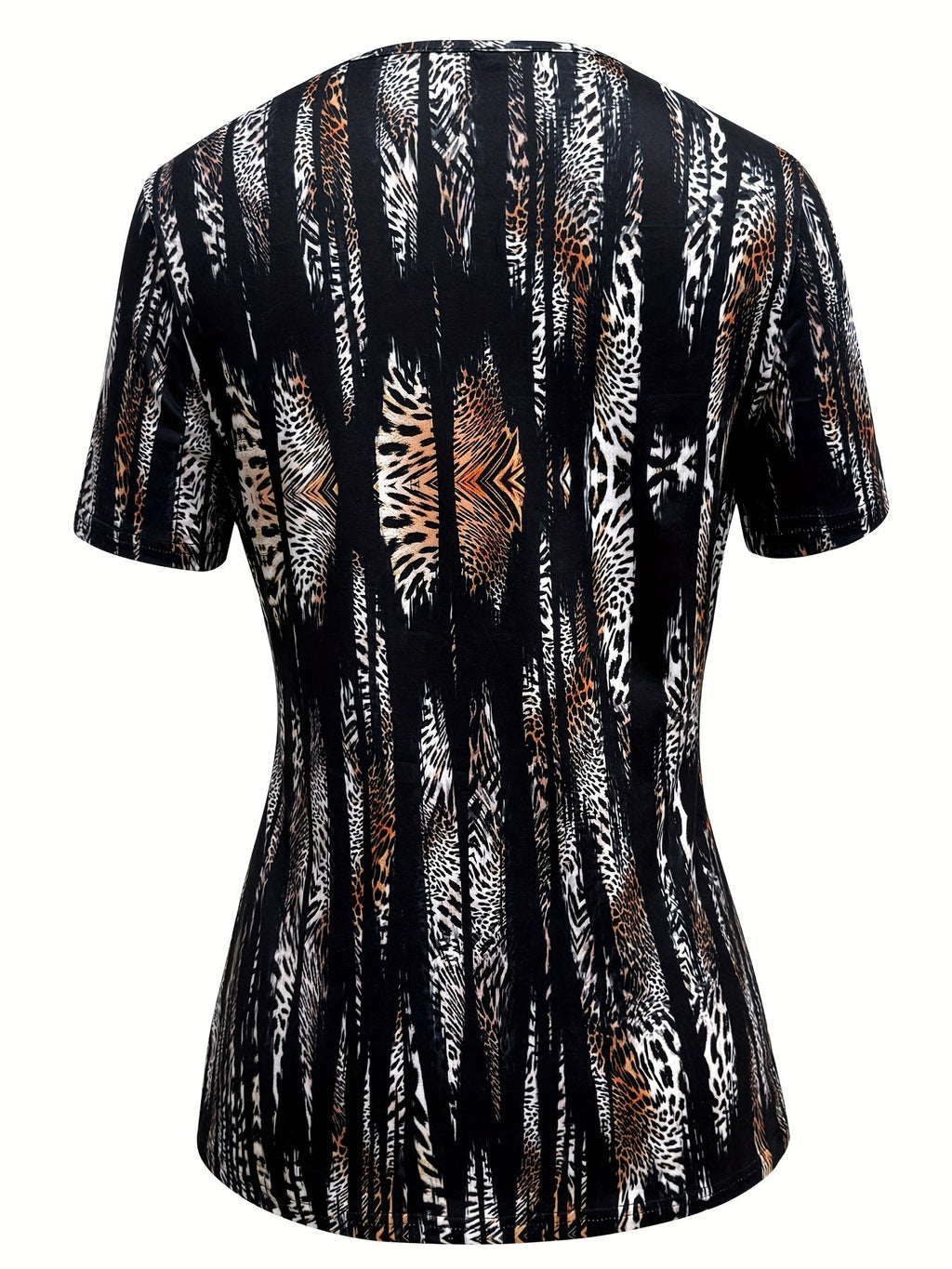 Women's Square Neck Paisley Print 2-in-1 T-Shirt Top – Casual Boho Daily Outing Layered Style Short Sleeve Spring/Summer Fashion