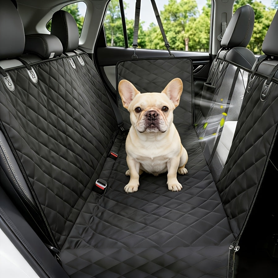 Heavy Duty Dog Car Seat Cover Waterproof Non-Slip Backseat Protector Scratch-Proof Spill-Proof Nylon Pet Seat Cover with Side Flaps for SUV, Sedan, and Truck, Easy Install, Machine Washable