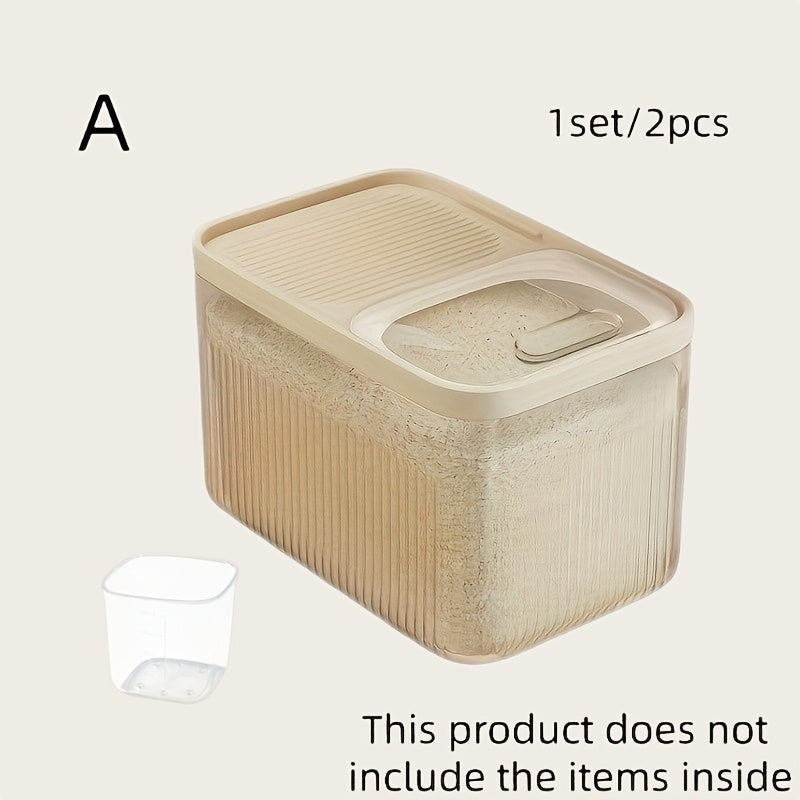 Pet Food Storage Container with Measuring Cup – Airtight Dry Food Bin with Viewing Window & Leak-Proof Design for Dogs, Cats & Small Animals, 2-Piece Set