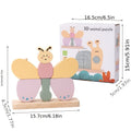 Educational Wooden Butterfly Balance & Patience Training Game, 3D Letter Blocks Desktop Puzzle Toy for Color & Shape Recognition, Action Training Skill-Building Gift for Kids