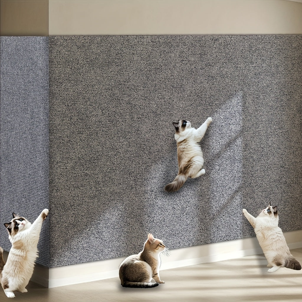 自粘式猫抓垫，适用于墙壁和家具——防抓毛毡及聚酯纤维猫爬架垫，家具保护贴，家居装饰用室内互动猫抓板