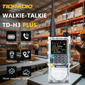 TIDRADIO H3 Plus Ham Radio Multi-Band Two-Way Radio 5W VHF UHF AM FM NOAA Smartphone Programming USB-C 2500mAh with Wireless Headset SMS & Repeater for Camping & Emergency