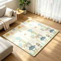 Baby Crawling Mat Non-Toxic Odorless Easy to Clean Space-Saving 47x47 Inch for Indoor Crawling Outdoor Picnic – Bear Party Design