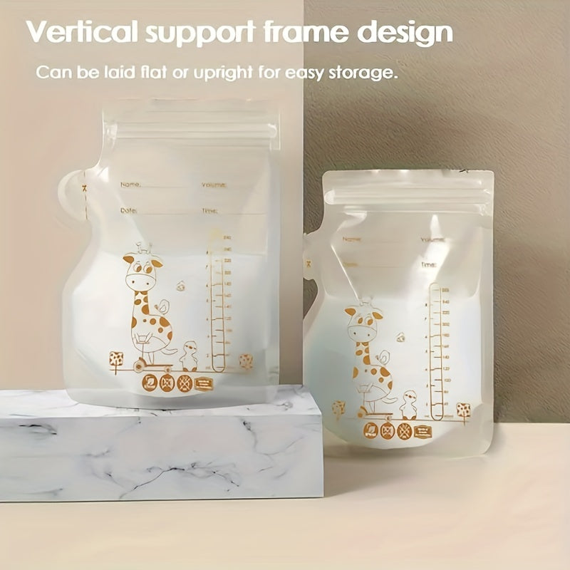 100-Pack 8oz Breast Milk Storage Bags with Pour Spout, Transparent Space-Saving Flat Profile Pre-Sterilized Breastmilk Bags for Breastfeeding Moms
