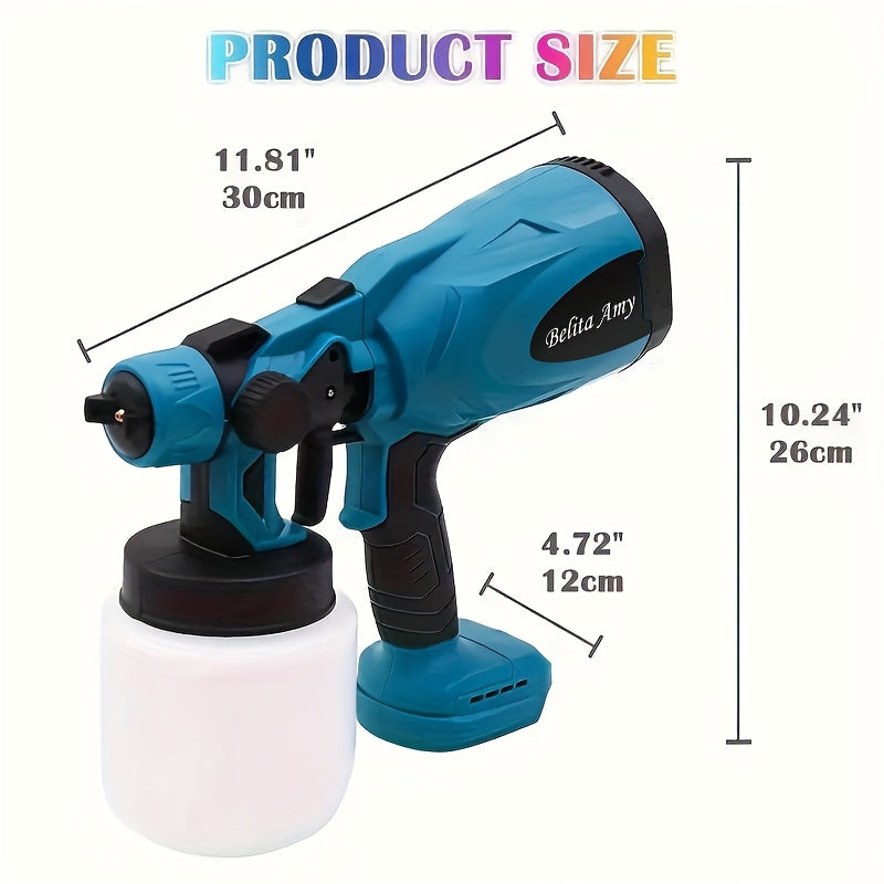 HVLP Electric Paint Sprayer – Airless Spray Gun with 3 Patterns, 27oz Container, Easy Clean for Houses, Furniture, Cabinets, Fences, Walls, Cars & DIY Projects