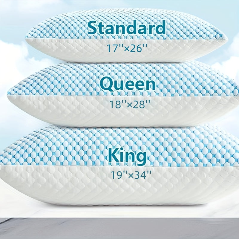 2-Pack Cooling King Size Pillows – Hotel Quality Non-Collapsing Down Alternative with Memory Foam Filling, Polyester & Viscose Cover, Machine Washable, for Side, Back, and Stomach Sleepers