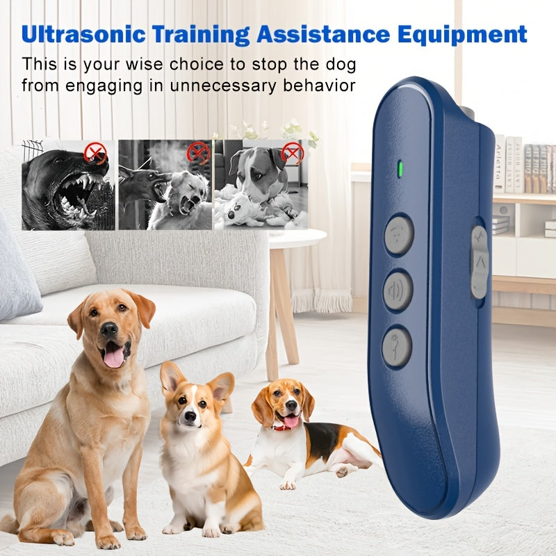 Rechargeable Ultrasonic Anti-Barking Device – Humane Soundwave Technology to Stop Barking, Safe for All Dog Sizes, No Shock, No Shouting, Indoor/Outdoor Dog Behavior Training Tool