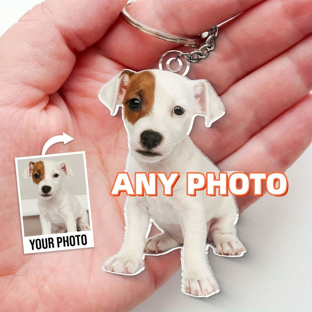 Custom Pet Memorial Keychain – Personalized "Forever in Your Heart" Keychain for Lost Dog or Cat, Pet Loss Sympathy Gift, Engraved Pet Remembrance Keepsake