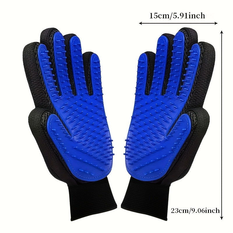 Pet Grooming Gloves 2-Pack for Dogs & Cats - Deshedding Massage Brush Glove for Removing Loose Fur, Hair Shedding Control, Cat & Dog Cleaning, Petting, Grooming Tool Gift