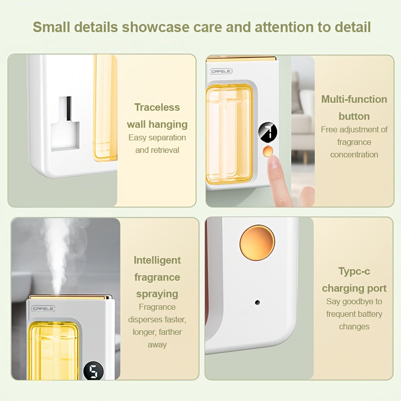 Aroma Diffuser with Essential Oils Set, Large Capacity, 7-Level Mist, USB Powered, Auto Shut-Off, Bedroom Humidifier, Home Aromatherapy Diffuser with Encounter, Shangri-La, Gardenia, Hilton, and Ocean Scents