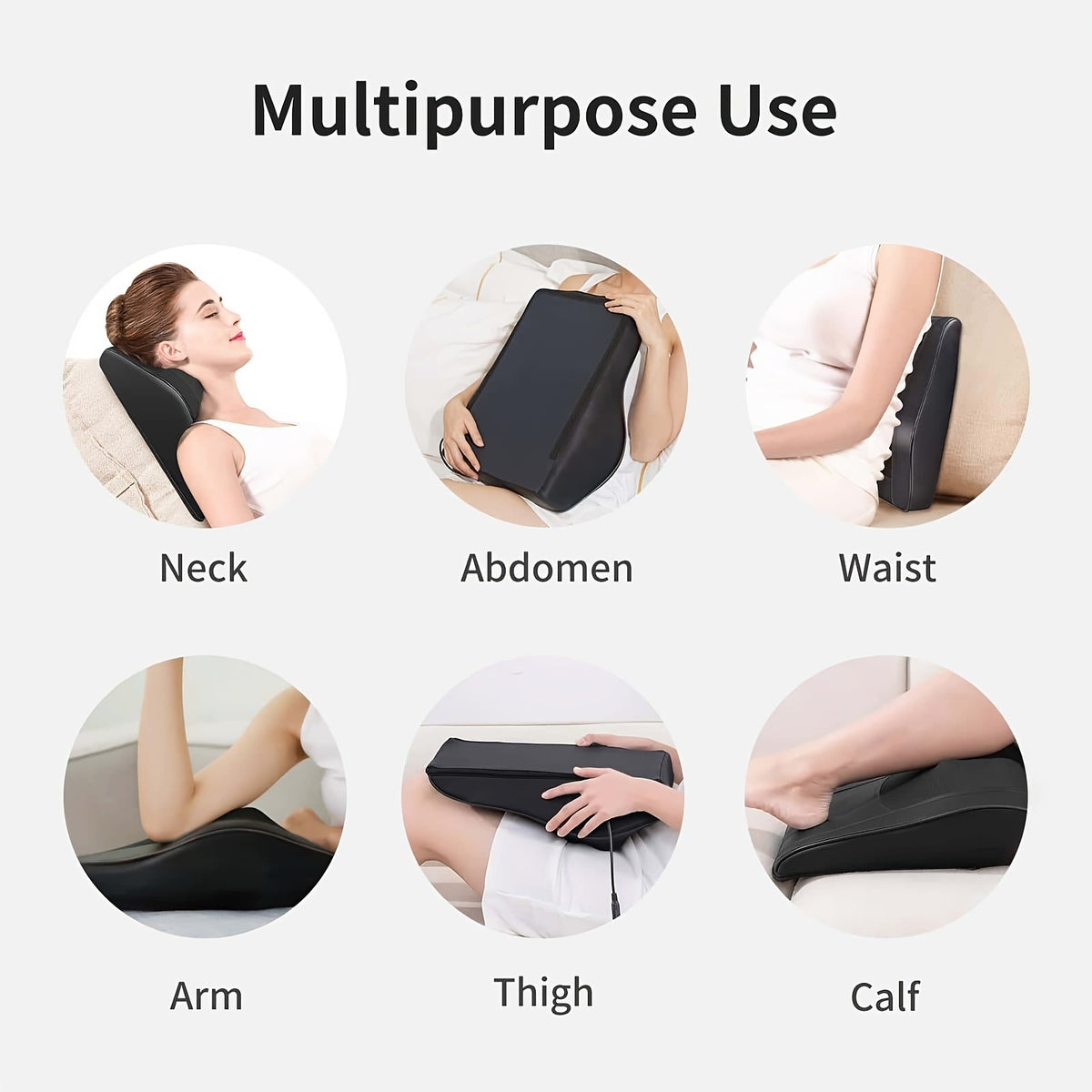 Shiatsu Neck & Shoulder Massager with Heat - Kneading, Rolling & Vibrating for Neck Traps Back Legs, Portable for Home Office Travel, Gift for Men & Women - Black & Brown