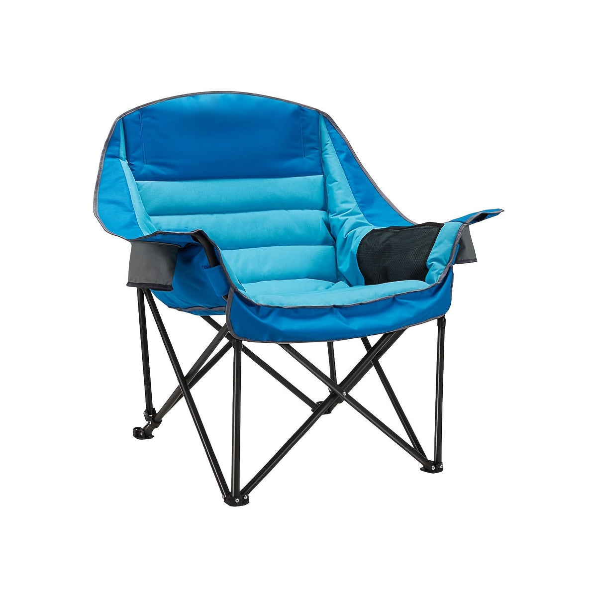 Heavy Duty Folding Camping Chair – 400 LB Capacity Portable Outdoor Chair with Cup Holder & Storage Bag for Camping Fishing Sports & Travel in Blue Green Red & Black