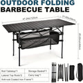 Folding Camping Table with Carry Bag – Lightweight Portable Outdoor Table, 3 Sizes for Camping, Beach, Picnic, BBQ, Backyard, Boat & Travel, Easy Setup & Storage