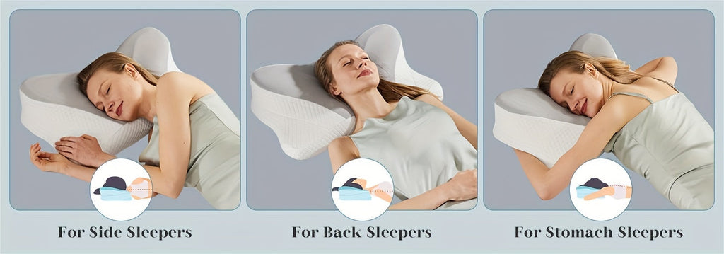 Cervical Neck Pillow, Memory Foam Ergonomic Contour Pillow for Neck Pain Relief, Cooling Pillowcase Included, Orthopedic Bed Pillow for Side, Back, and Stomach Sleepers, Shoulder & Spine Support Sleep Pillow