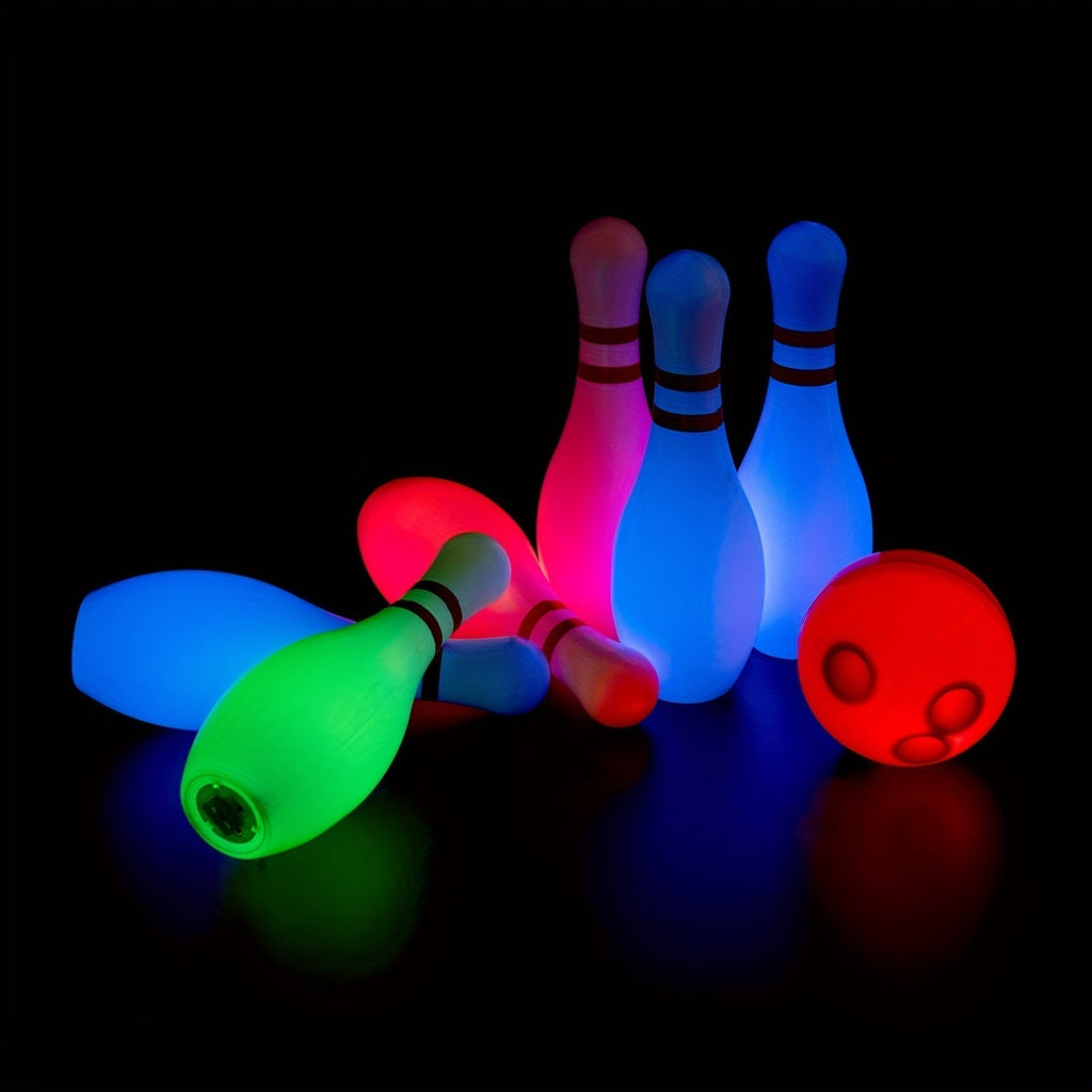 Light Up Kids Bowling Set: 10 Glow Bowling Pins & 2 Balls Indoor/Outdoor Bowling Game for Boys, Girls, and Toddlers – 7.87" Tall Pins, Fun Birthday/Holiday Gift Toy for Ages 3+