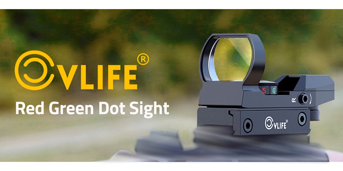 1x22x33 Red and Green Dot Sight with 20mm Picatinny Rail - 4 Reticles, 5 Brightness Settings, Wide Field of View Scope for Rifles and Shotguns