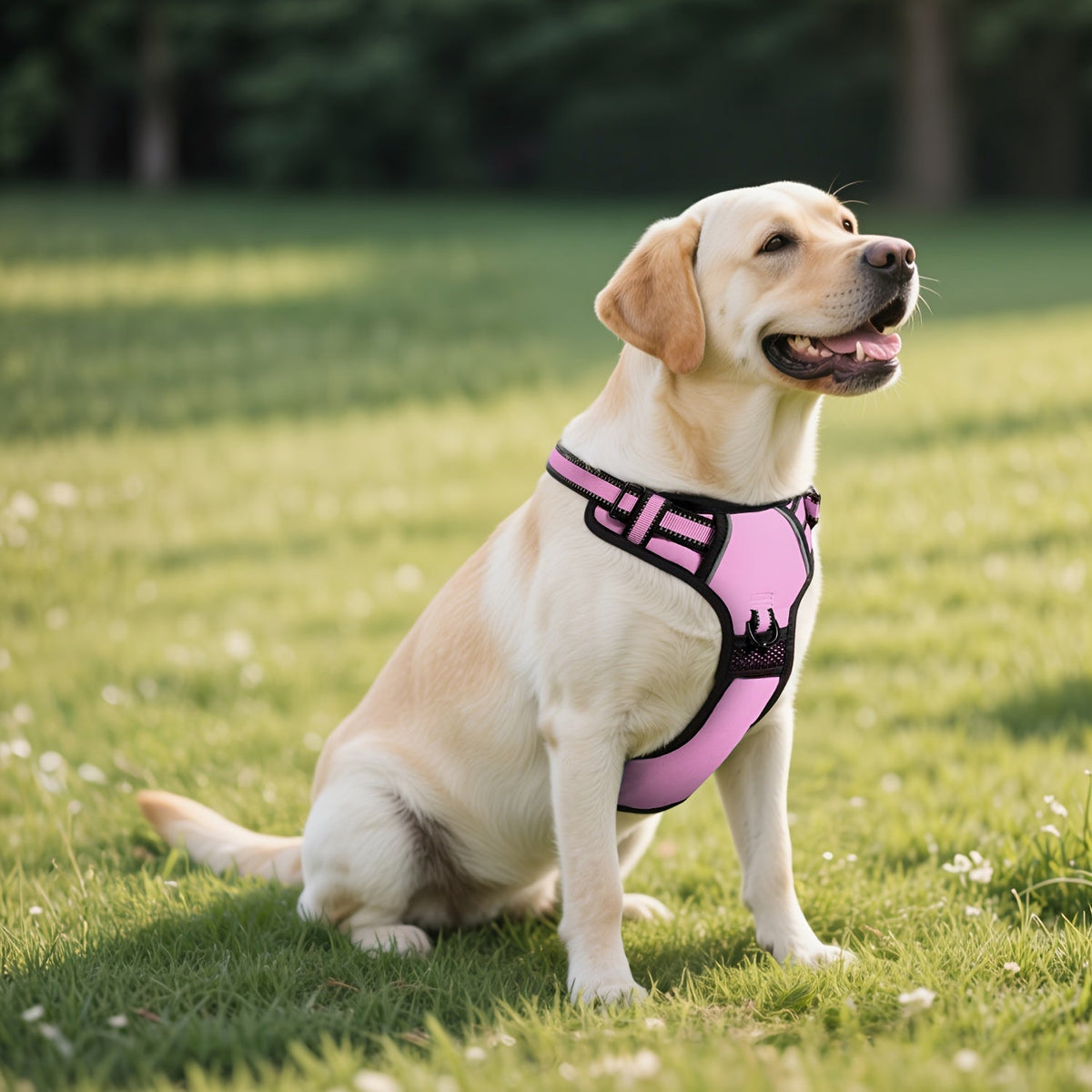 No-Pull Dog Harness Set with Retractable Leash, Seatbelt, and Collar – Fully Reflective, Adjustable, Breathable Vest Harness with Handle for Small & Large Dogs (XS–XL)